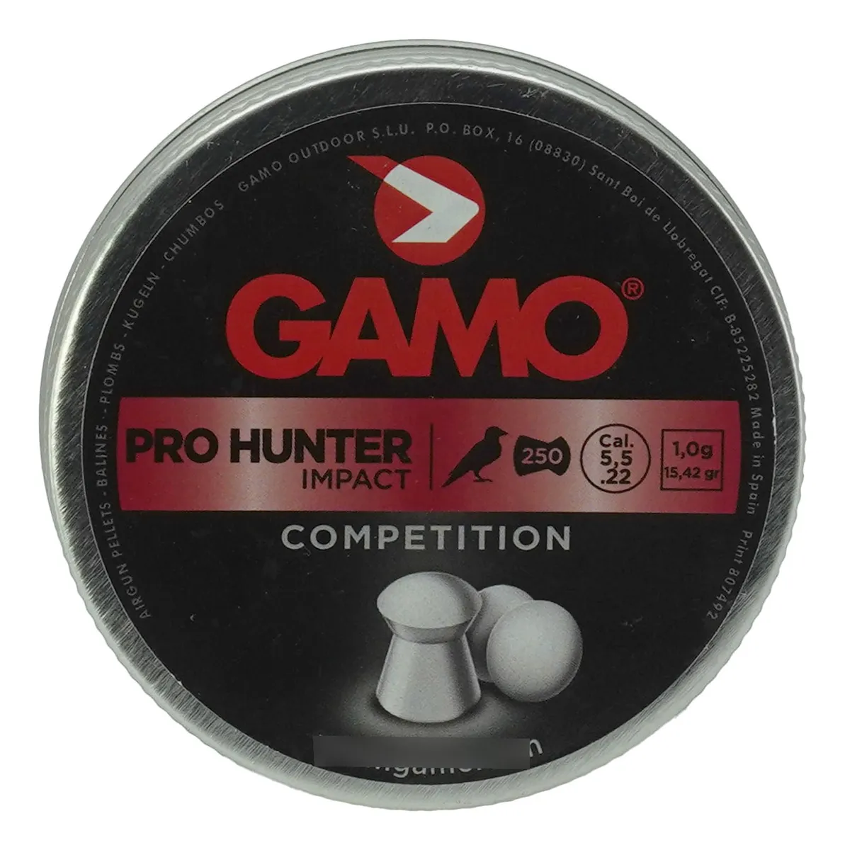 Diábolos Gamo Pro Hunter Calibre 5.5mm - Precisión y Potencia para Caza y Tiro Deportivo - Lata 250 Unidades
