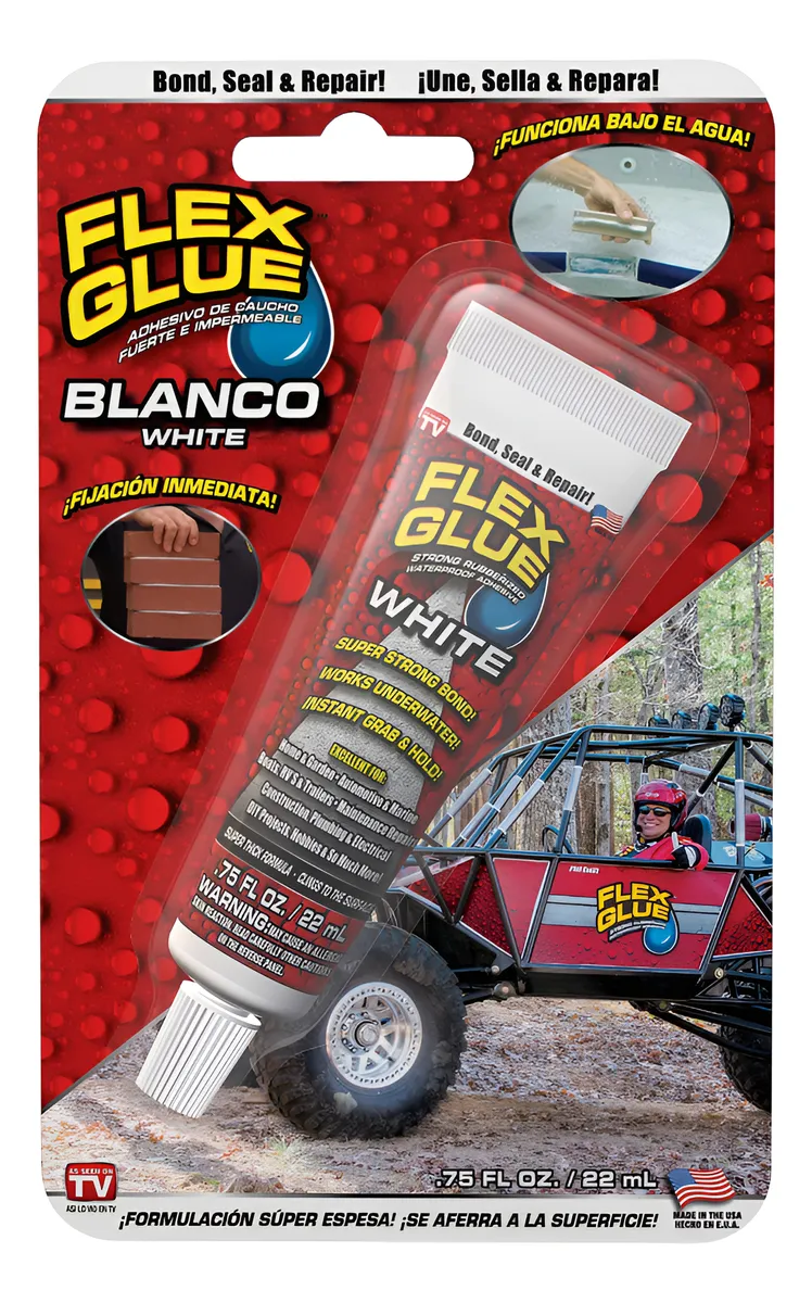 Adhesivo de Caucho Fuerte e Impermeable Flexible 18ml Blanco: Sellador Resistente para Reparaciones Duraderas y Usos Múltiples