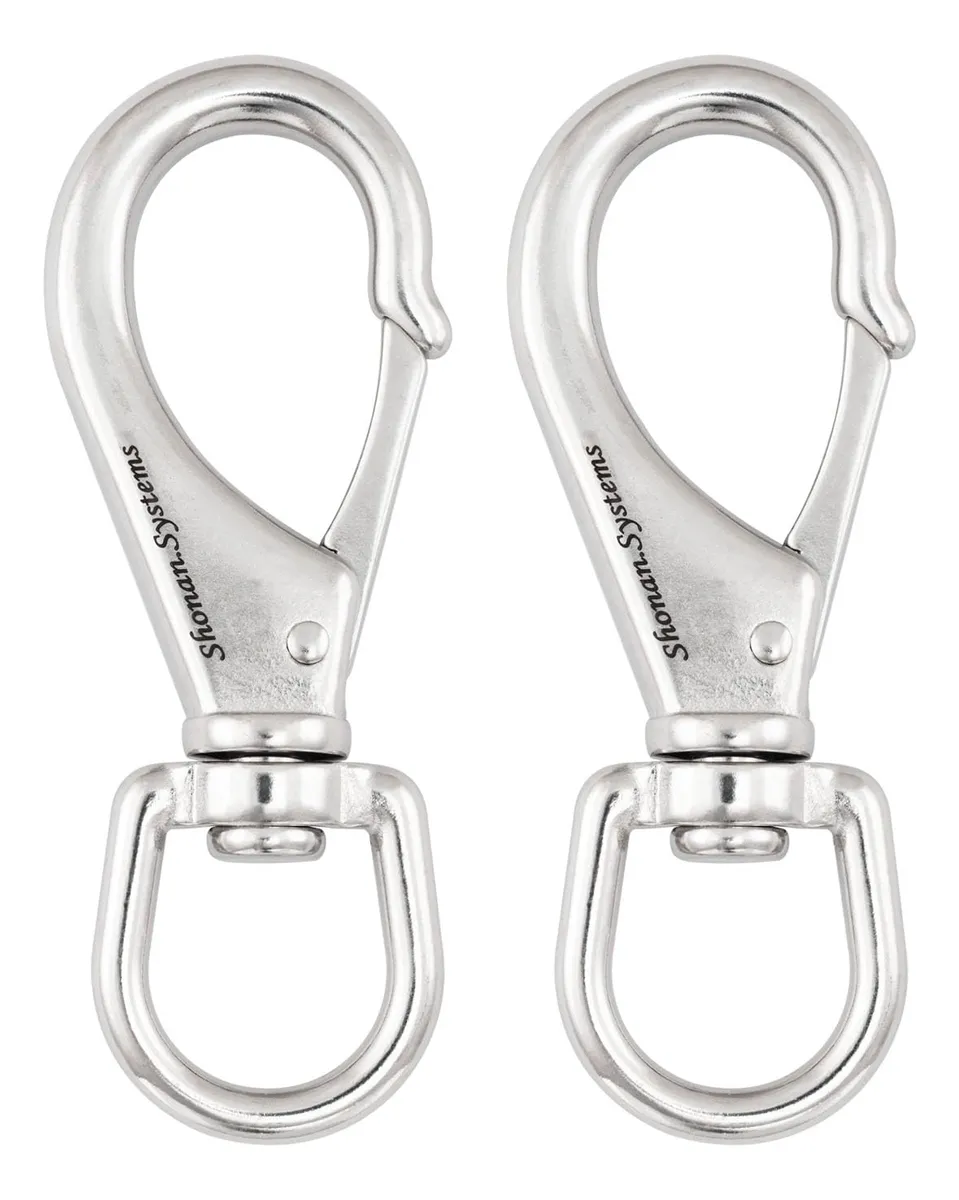 2 Ganchos Giratorios Grandes Acero Inoxidable Resistente Corrosión Ideal Jardín, Hogar, Oficina, Garaje. Carga Máxima: [Capacidad] Kg. Acabado Pulido