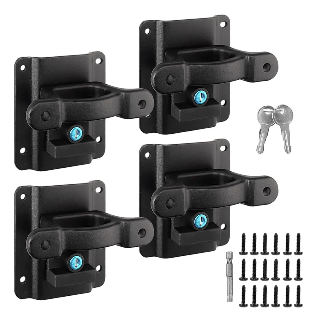 4 Anclajes de Amarre para Cama de Camión - Sistema de Sujeción Segura y Resistente para Carga | Kit Universal Compatible con Camionetas