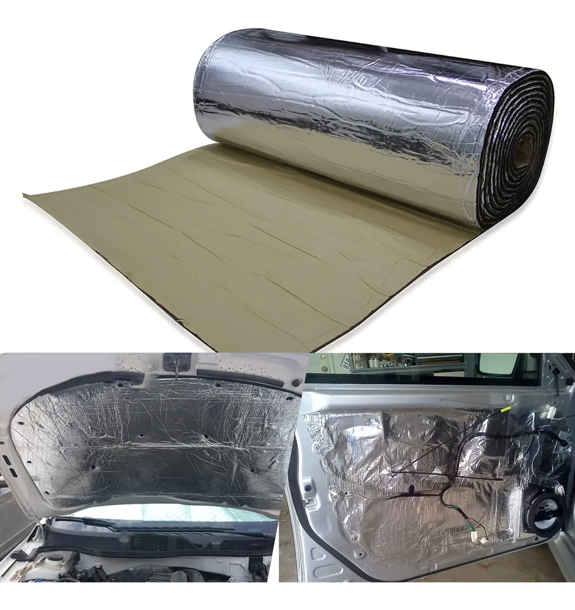 Aislamiento Térmico y Acústico para Coche - Lámina Aluminio a Prueba de Ruido y Vibraciones - Mejora Confort y Sonido Interior - Rollos [Especificar Medidas si se tuvieran] - Plata