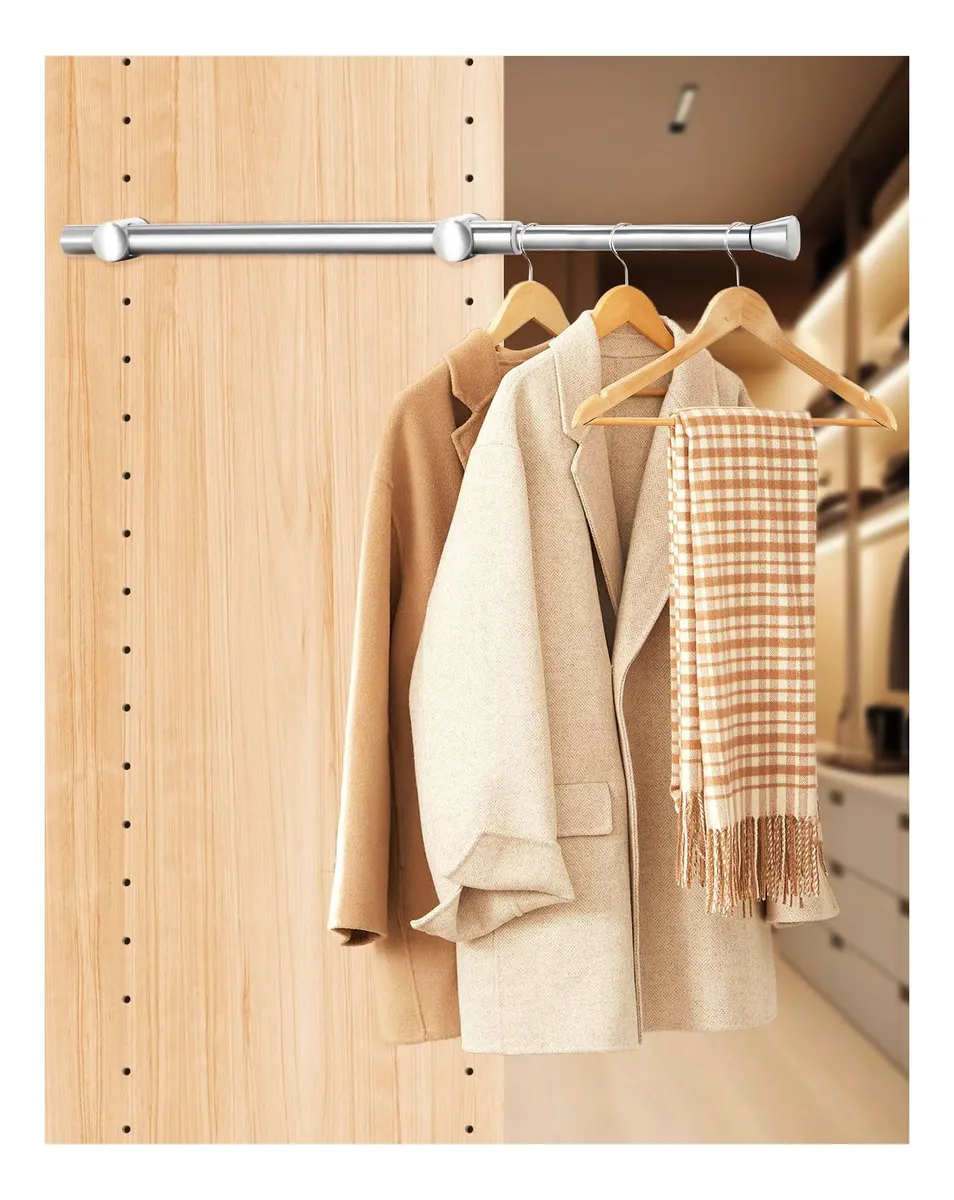 Barra de Valet Extraíble para Organización de Clóset en Acero Inoxidable - Solución Práctica y Duradera para Colgar Ropa y Maximizar Espacio