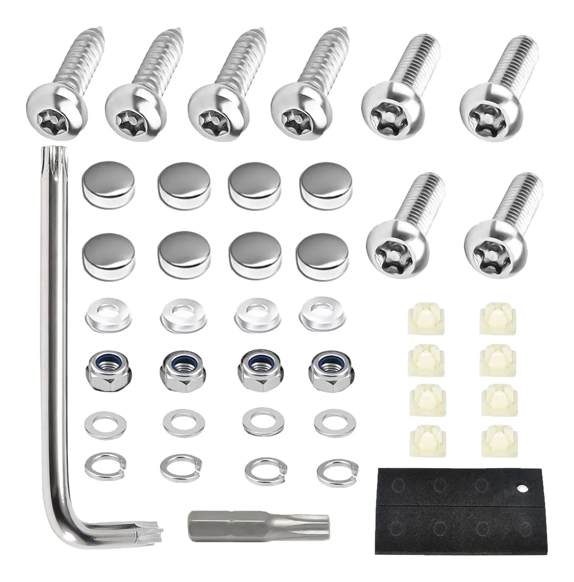 Kit Tornillos Antirrobo para Matrícula de Coche en Acero Inoxidable | Seguridad Total y Durabilidad | Fácil Instalación