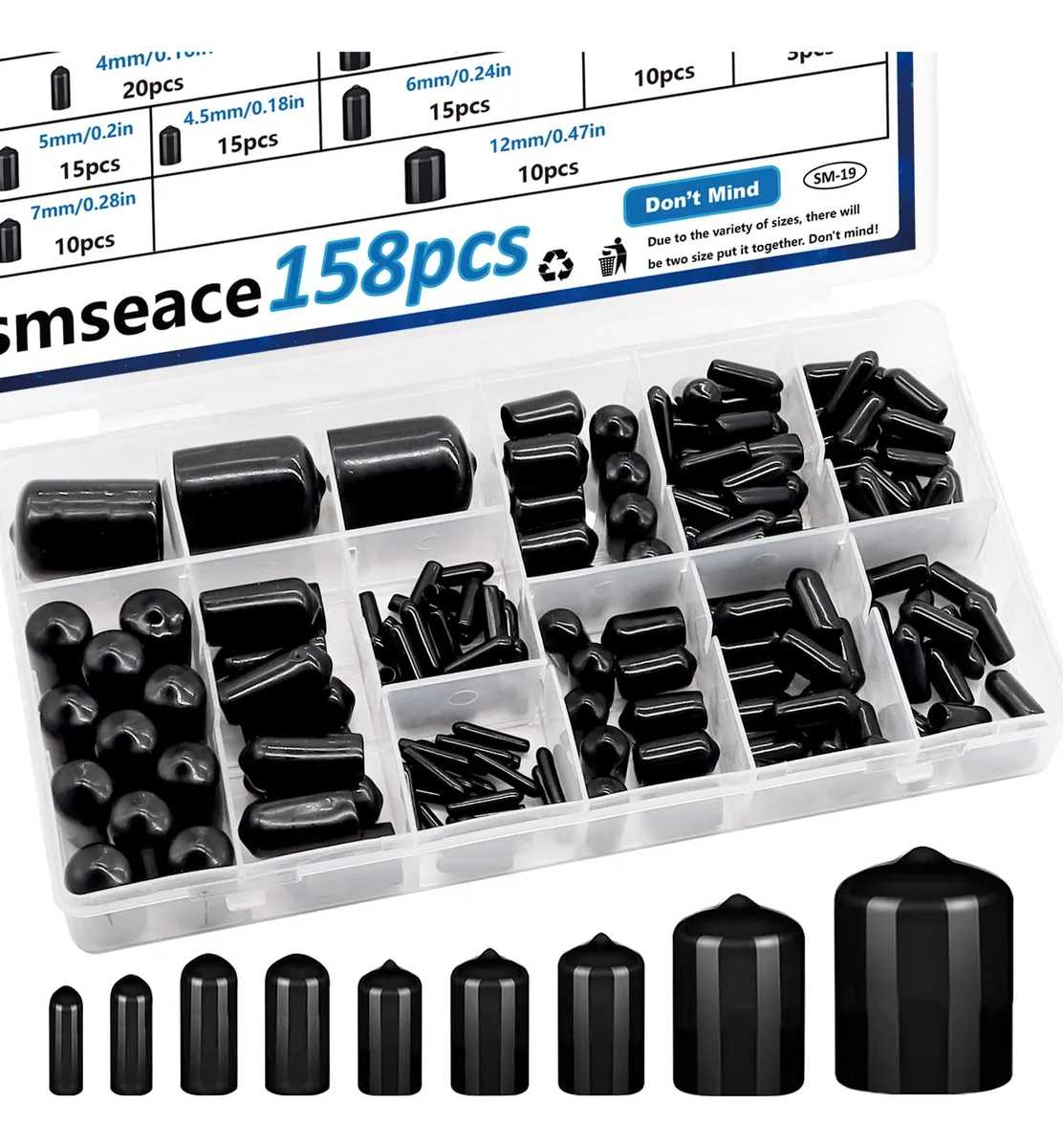 Tapas de Goma Redondas de Vinilo Negro 2mm a 20mm - Protección Antideslizante y Duradera para Muebles y Equipos
