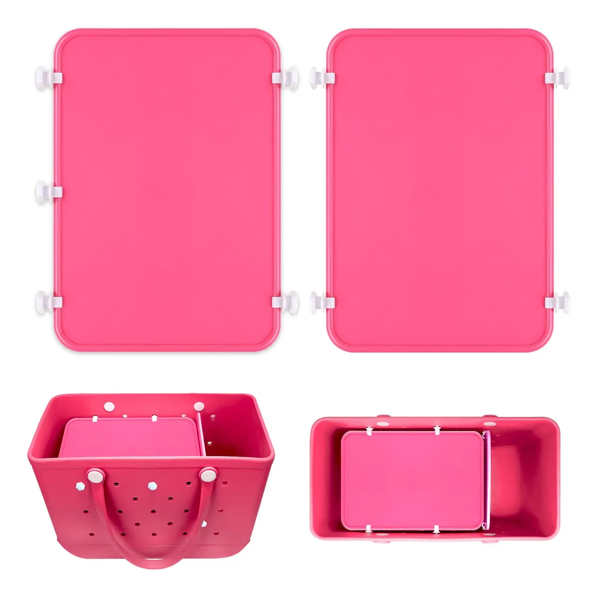 Bandeja Divisora Organizadora Rosa para Bolsas Bogg - Accesorios Originales de Tela para Mayor Capacidad y Comodidad