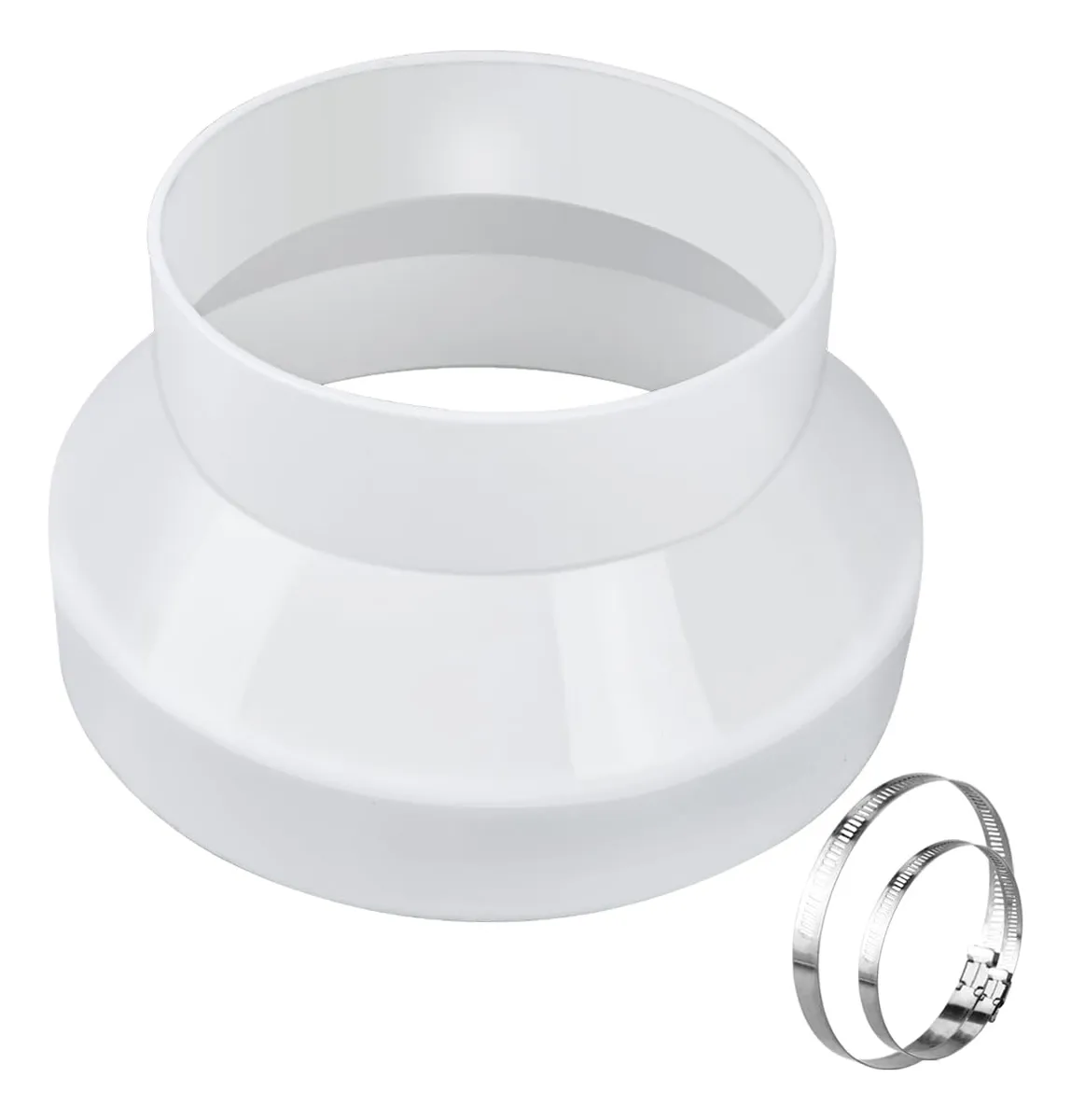 Reductor de Conductos PVC para Sistemas de Ventilación HVAC | Adaptador Conector Universal para Tuberías | Fácil Instalación | Diámetro Ajustable