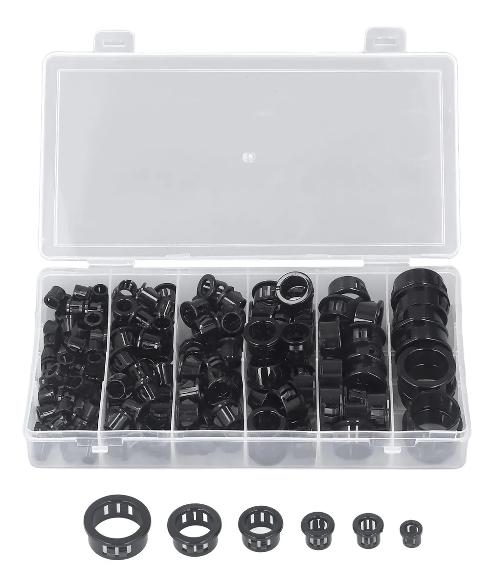 160 Piezas Ojales de Casquillo a Presión para Cables Eléctricos - Kit Versátil con 6 Tamaños Diferentes para Conexiones Seguras y Profesionales