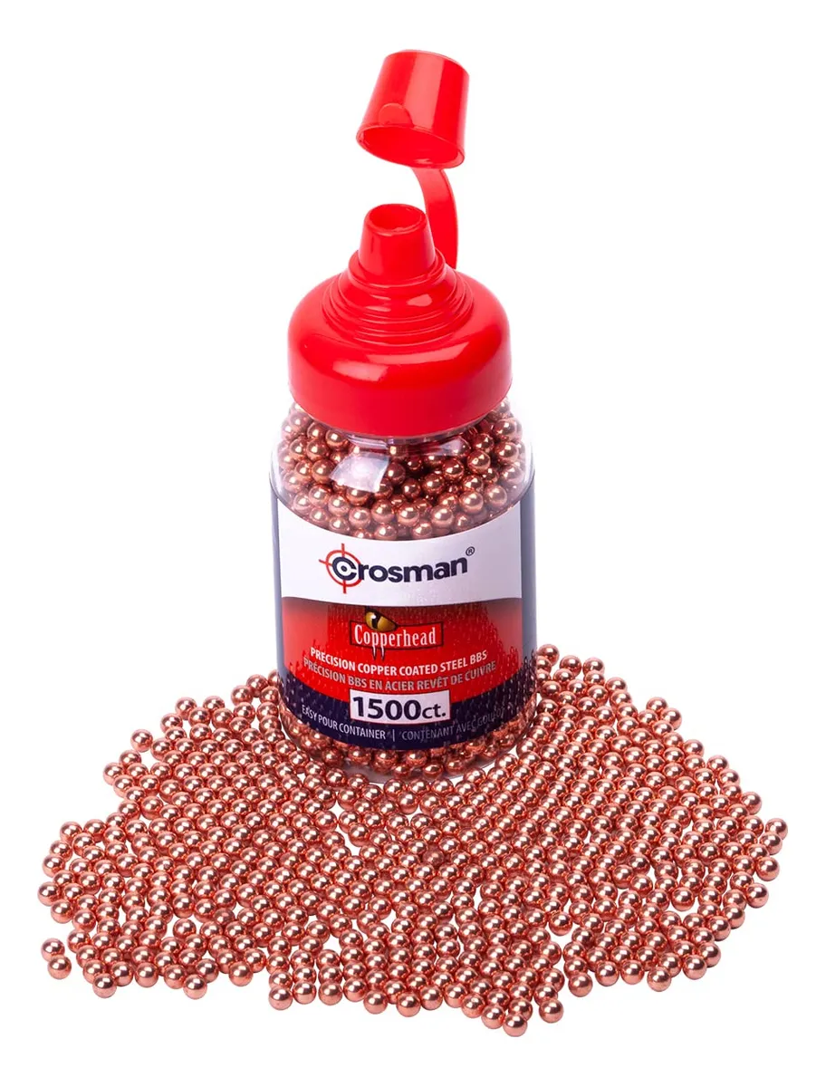 BBS Crosman 737 Copperhead Calibre .177 (4.5mm) - Munición de Precisión para Rifles de Aire - 1500 Unidades - Recubrimiento de Cobre Mejorado para Mayor Velocidad y Precisión