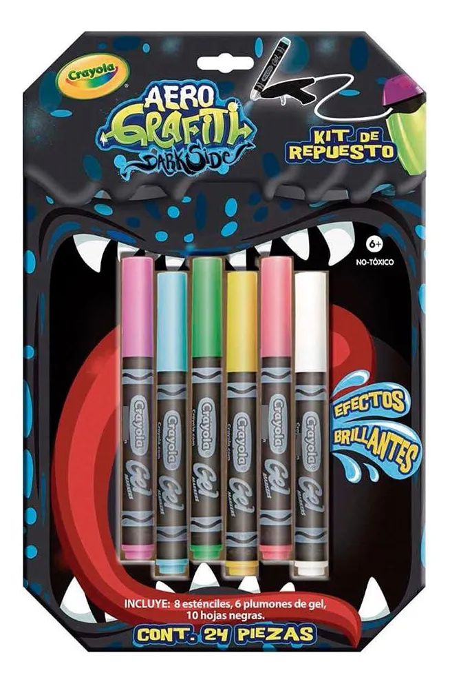 Crayola Refill Aerografiti Dark Side: Tinta Recarga Oscura para Aerógrafo Graffiti y Arte Creativo. Ideal para Pintura, Coloración y Dibujo Detallado. Frasco 150ml.
