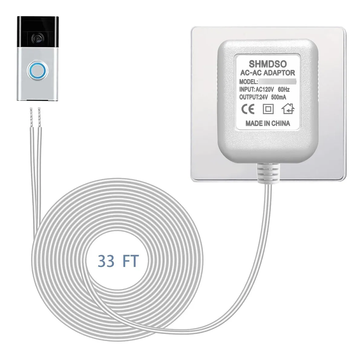 Adaptador de Timbre 24V 500mA Eléctrico Negro - Potencia Segura y Confiable para tu Hogar - Complemento Ideal