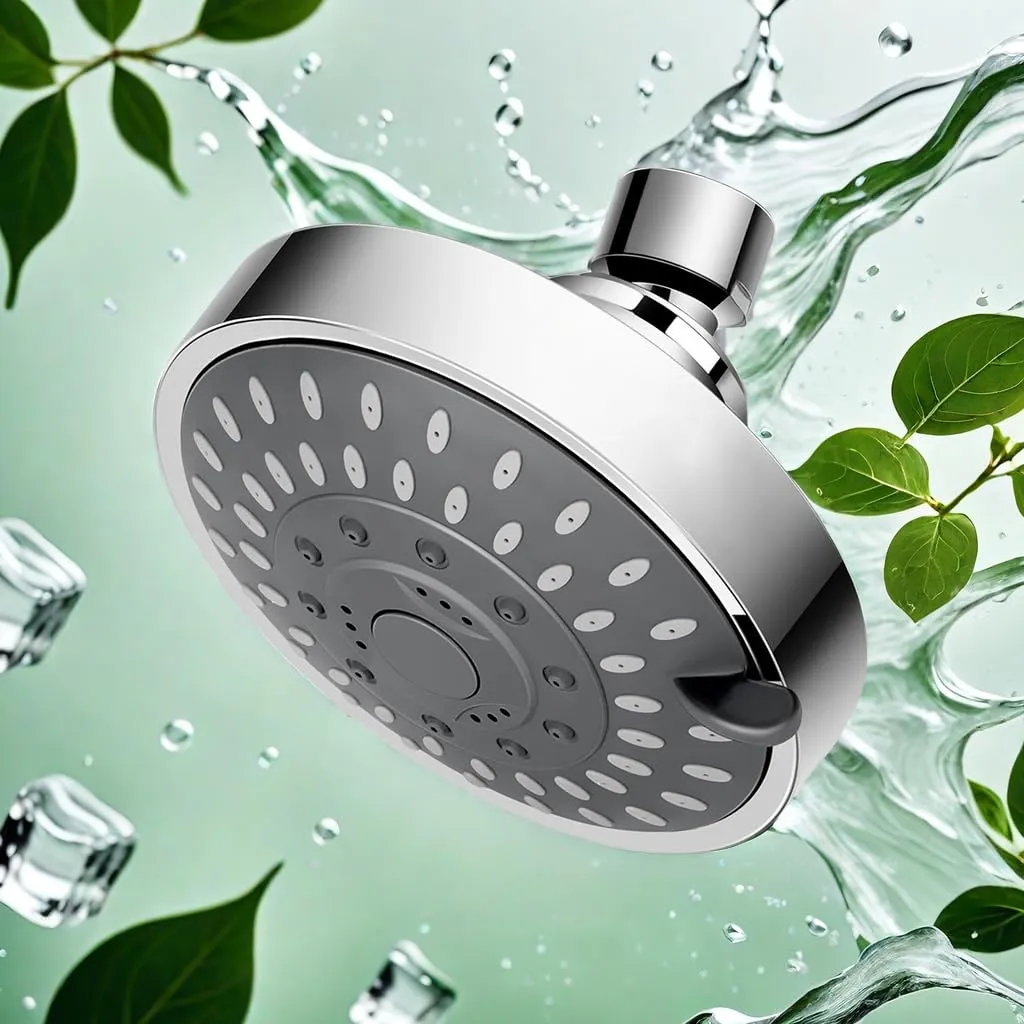 Cabezal de Regadera Ducha Lluvia 4 Funciones Giratorio 360° | Alta Presión | Baño Moderno | Fácil Instalación | Cromado Brillante