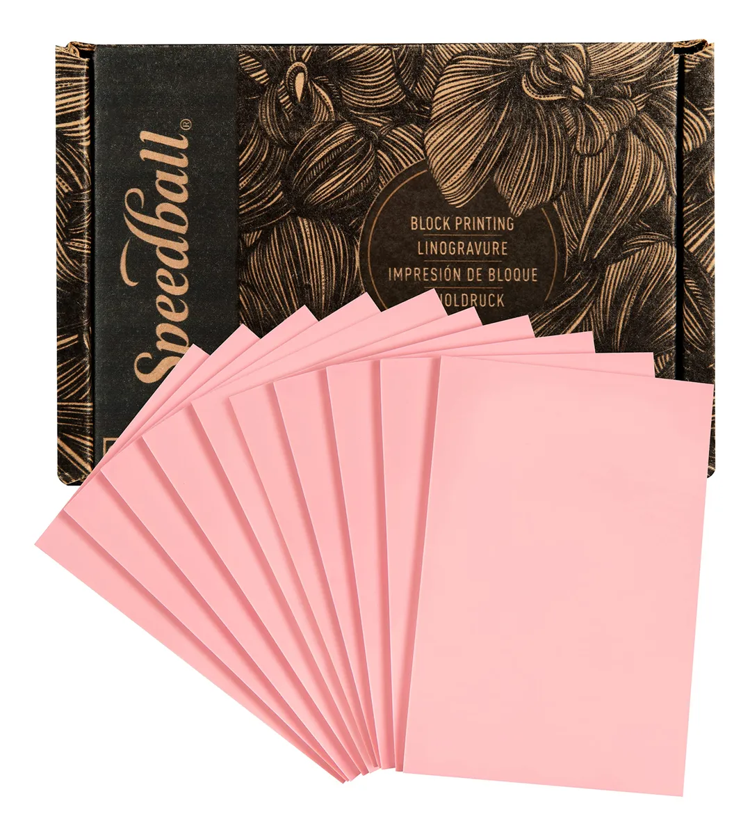 Bloque de Tallado Rectangular Rosa para Manualidades y Proyectos de Impresión - Ideal para Grabado y Sellos Personalizados - Paquete de 1
