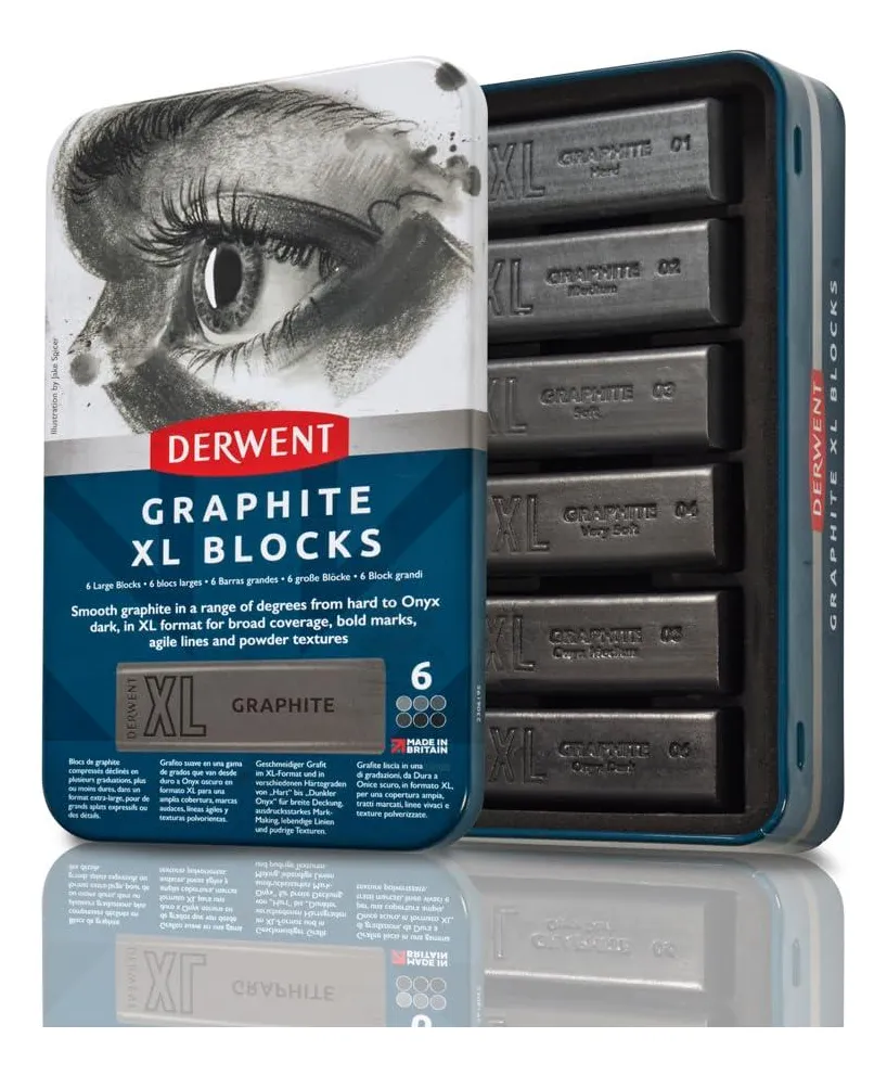 Bloques de Grafito XL 6 Latas | Ideal para Dibujos y Bocetos Profesionales | Calidad Artística Superior para Artistas | Marcador de Bocetos de Alto Rendimiento