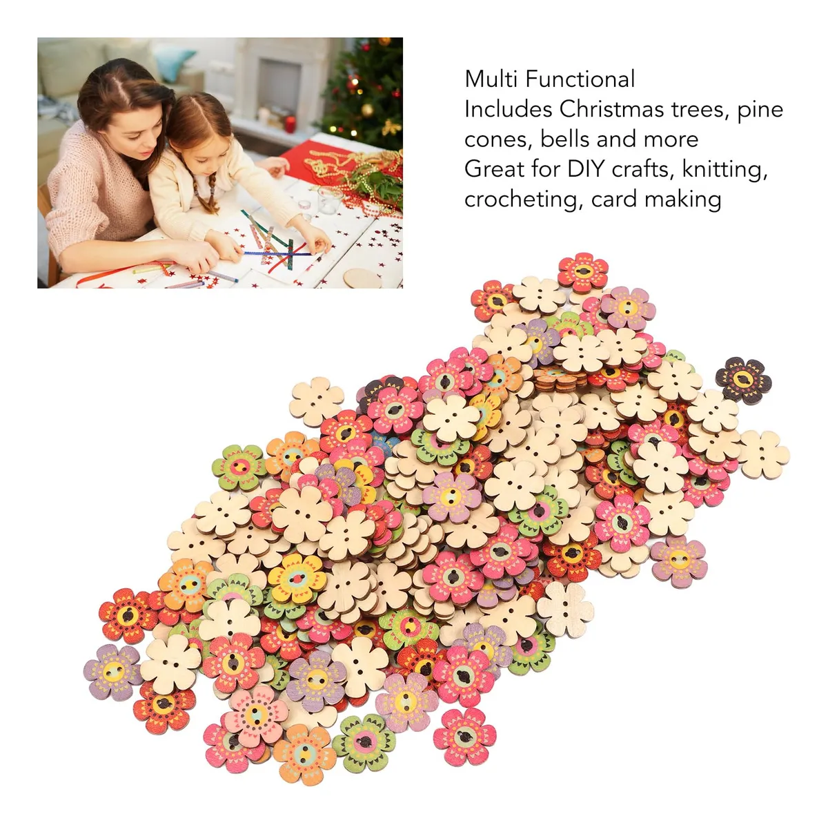 Botones de Flores Retro Artesanales de Madera - Diseño Único Estilo ...