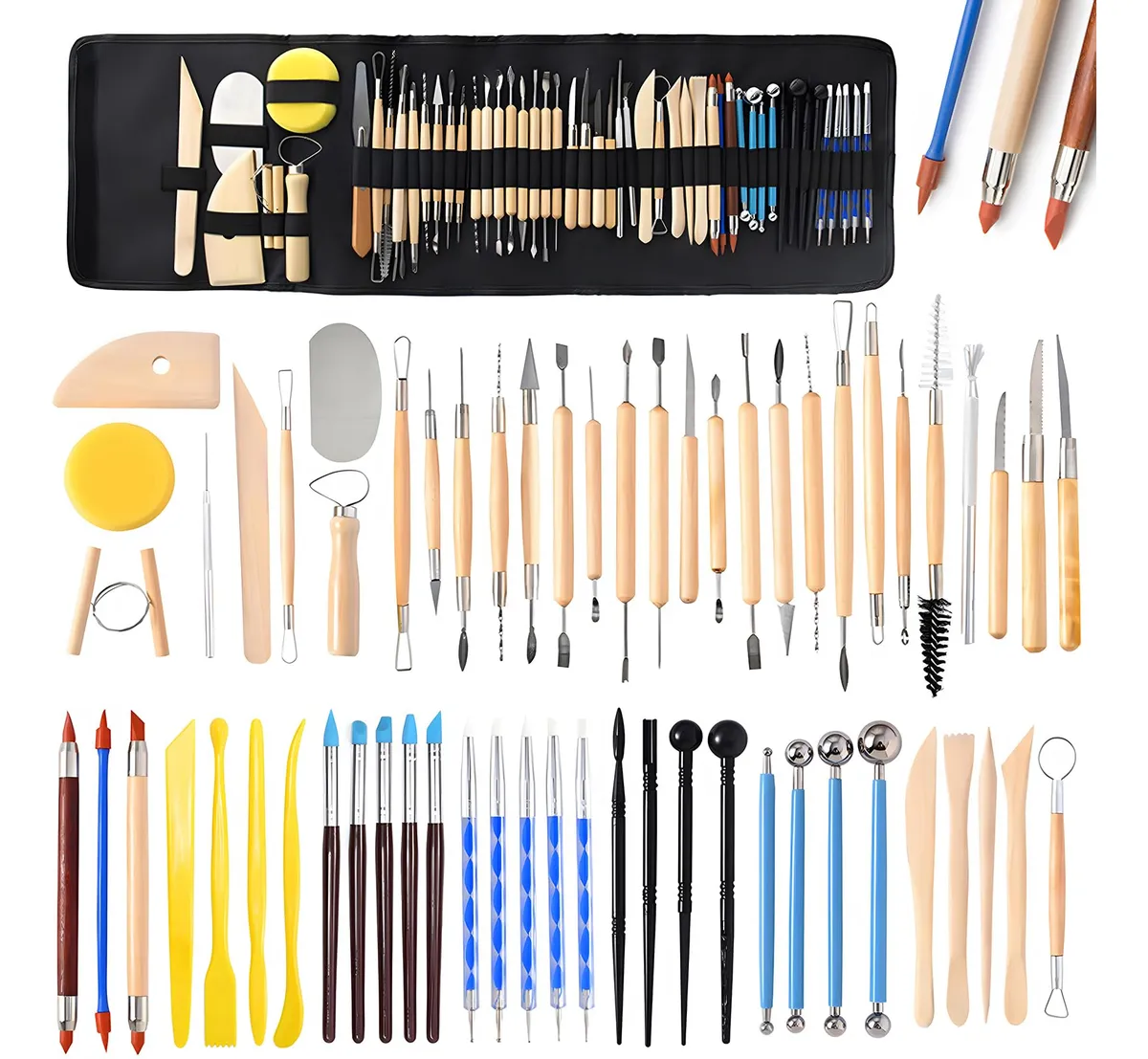 Herramientas de Escultura de Arcilla para Manualidades DIY: Set Completo para Modelado y Creación Artística, Ideal para Principiantes y Expertos