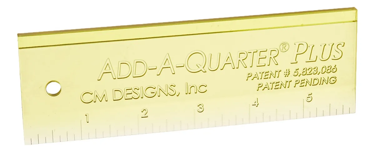 Regla Add-a-Quarter Plus para Patchwork y Quilting: Facilita Cortes Precisos y Rápidos para Tus Proyectos de Costura y Manualidades