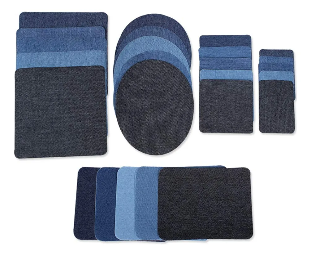 25 Piezas Parches de Tela de Mezclilla para Reparación y Personalización DIY - Costura Duradera Azul para Ropa - Kit Versátil de Arreglo y Diseño