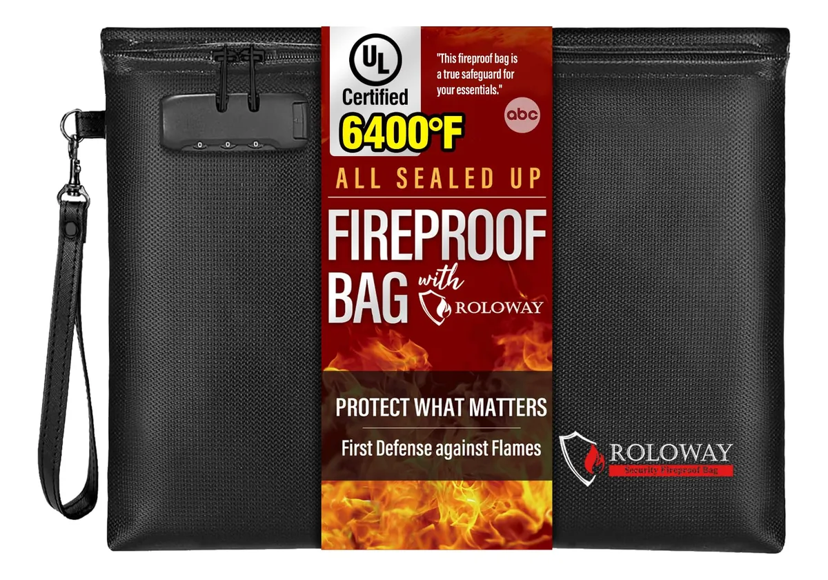 Bolsa Documentos Ignífuga A Prueba Fuego Segura Material Tela - Protección Documentos Importantes