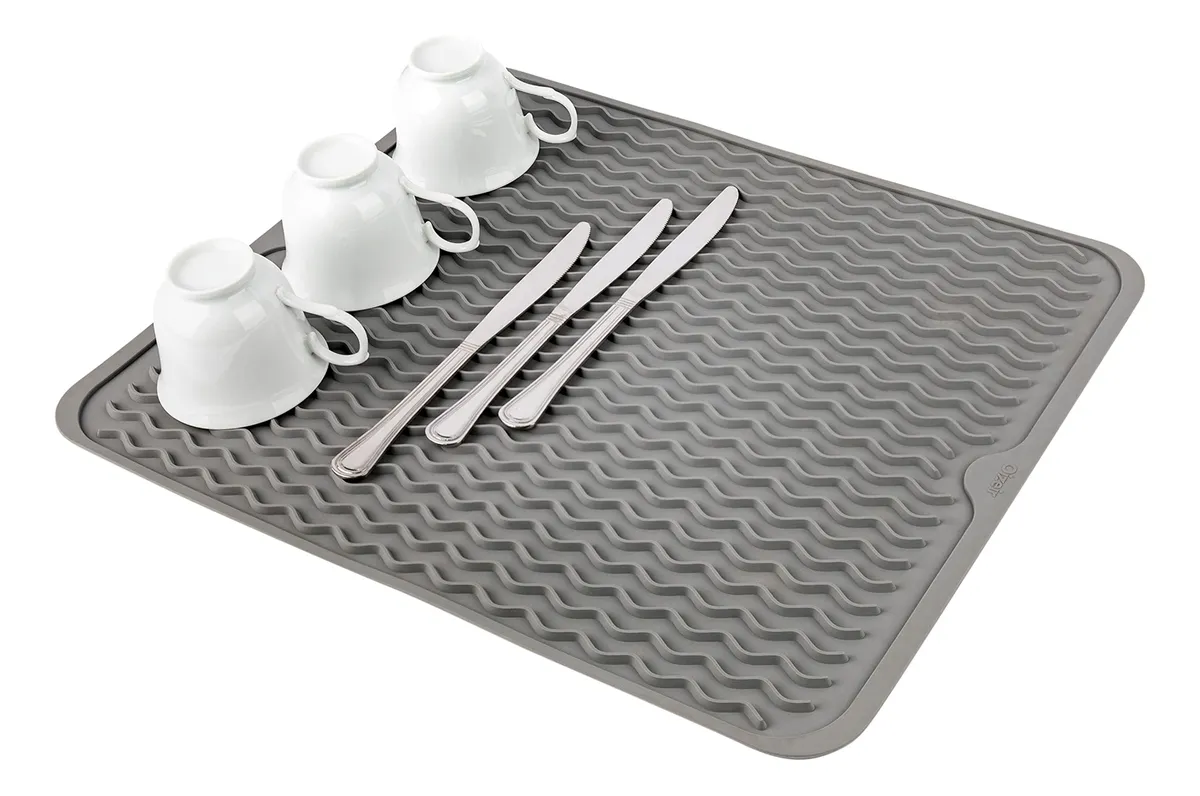 Alfombrilla Silicona Antideslizante Secar Platos Cocina Hogar | Absorbente y Fácil Limpieza | Resistente Calor Utensilios