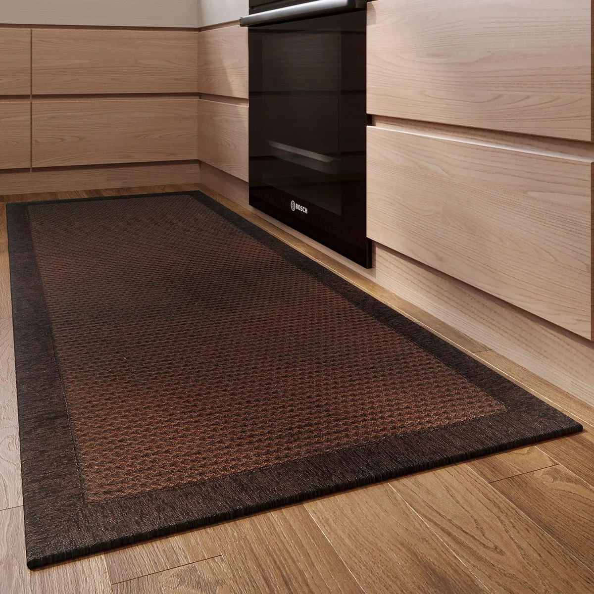 Alfombra Antideslizante Lavable para Cocina Pequeña Estilo Café Oscuro - Perfecta para tu Hogar