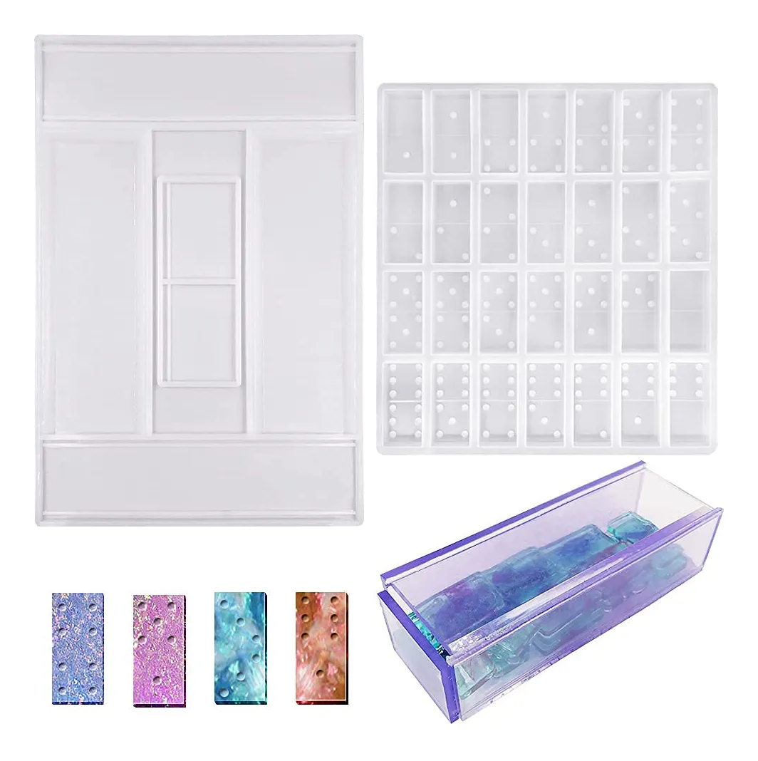 2 Piezas Caja Almacenamiento Resina Epoxi Silicona Transparente | Organizador Versátil Hogar y Manualidades