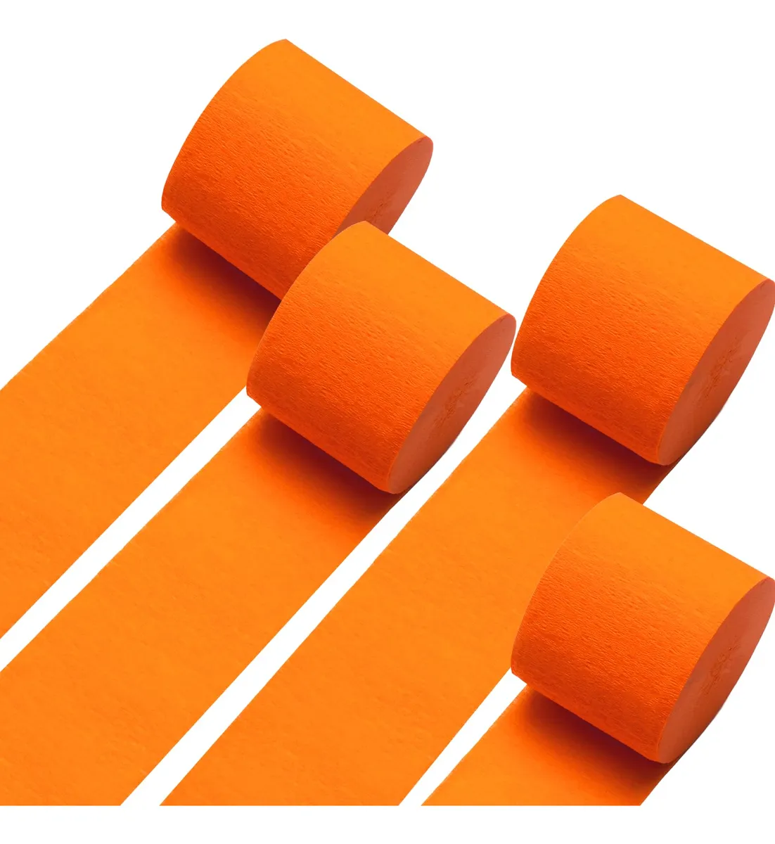 4 Rollos Papel Crepé Naranja para Decoración de Fiesta de Boda - Material Resistente y Versátil para Manualidades y Eventos Especiales