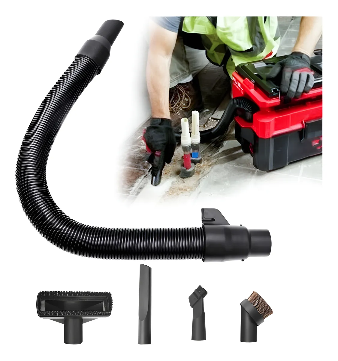 Conjunto Manguera Aspiradora Húmeda Y Seca Profesional con Adaptadores Universales - Accesorios Esenciales para Limpieza Profunda y Versátil