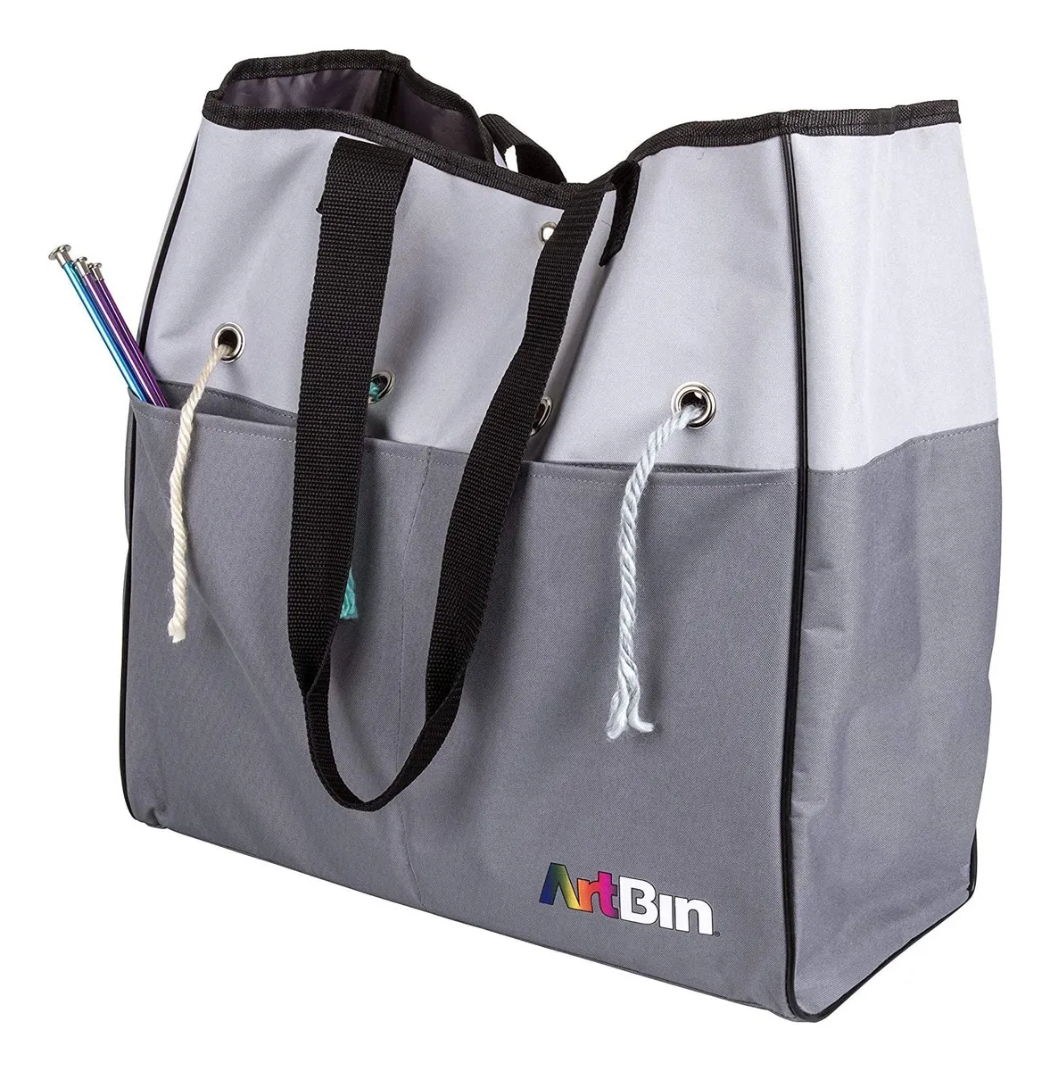 Bolsa de Almacenamiento Artbin 6821AG Gris para Hilos de Punto y Ganchillo | Diseño de Tela Resistente para Proyectos Creativos | Organización Óptima de Materiales