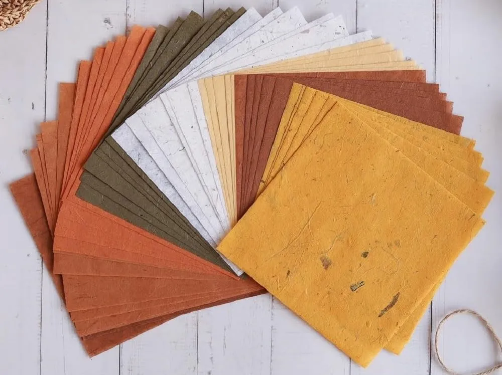 50 Hojas de Papel de Morera Cuadradas para Manualidades y Artesanía | Papel Artesanal Premium para Proyectos Creativos