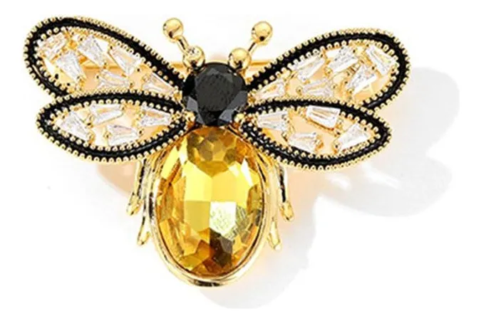 Broche Abeja Elegante Diseño Retro en Vidrio para Mujer | Accesorio Vintage Sofisticado | Regalo Único para Ella | Joyería Hecha a Mano
