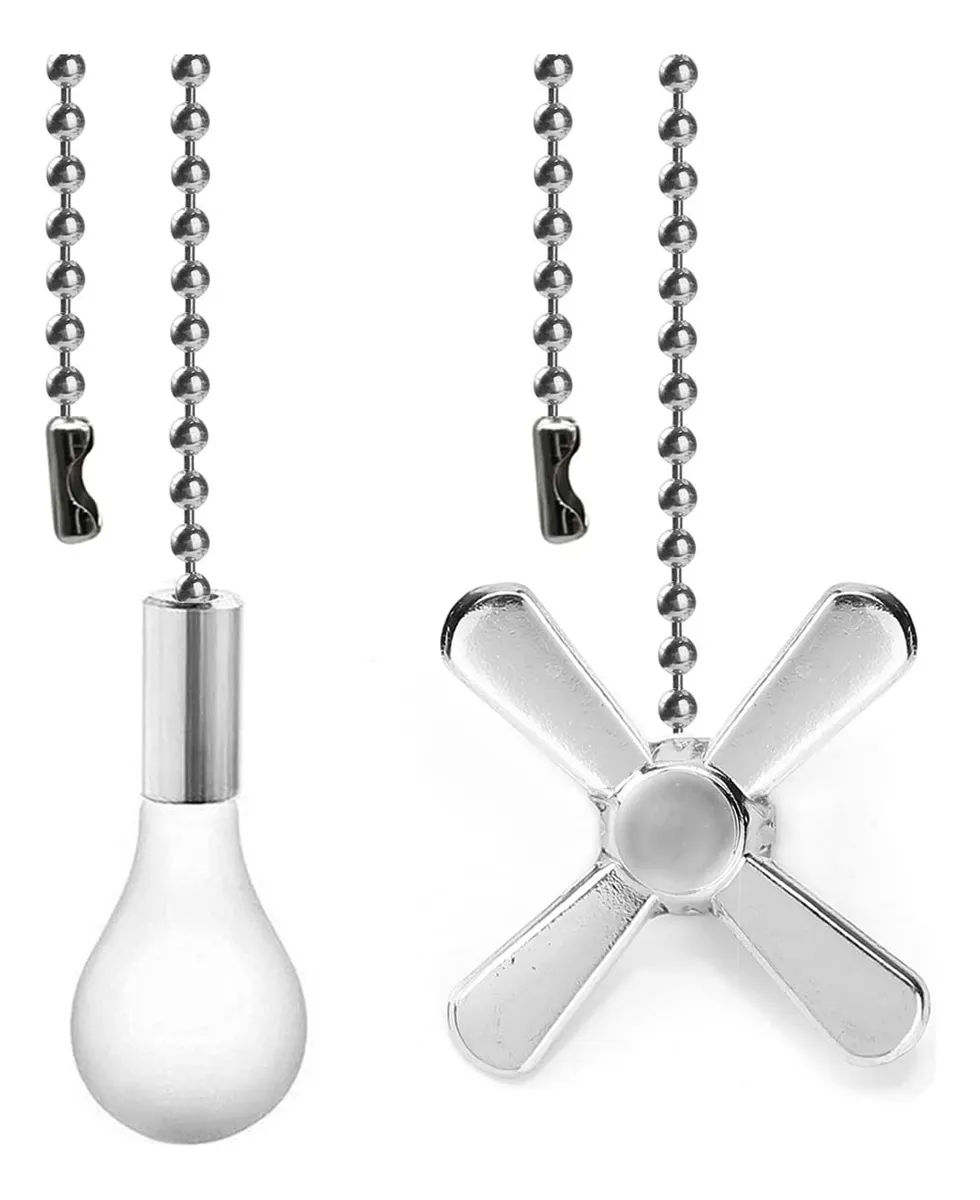 Cadena de Tracción para Ventilador de Techo | Tirador de Níquel Elegante y Duradero | Mejora la Estética y Funcionalidad de tu Hogar