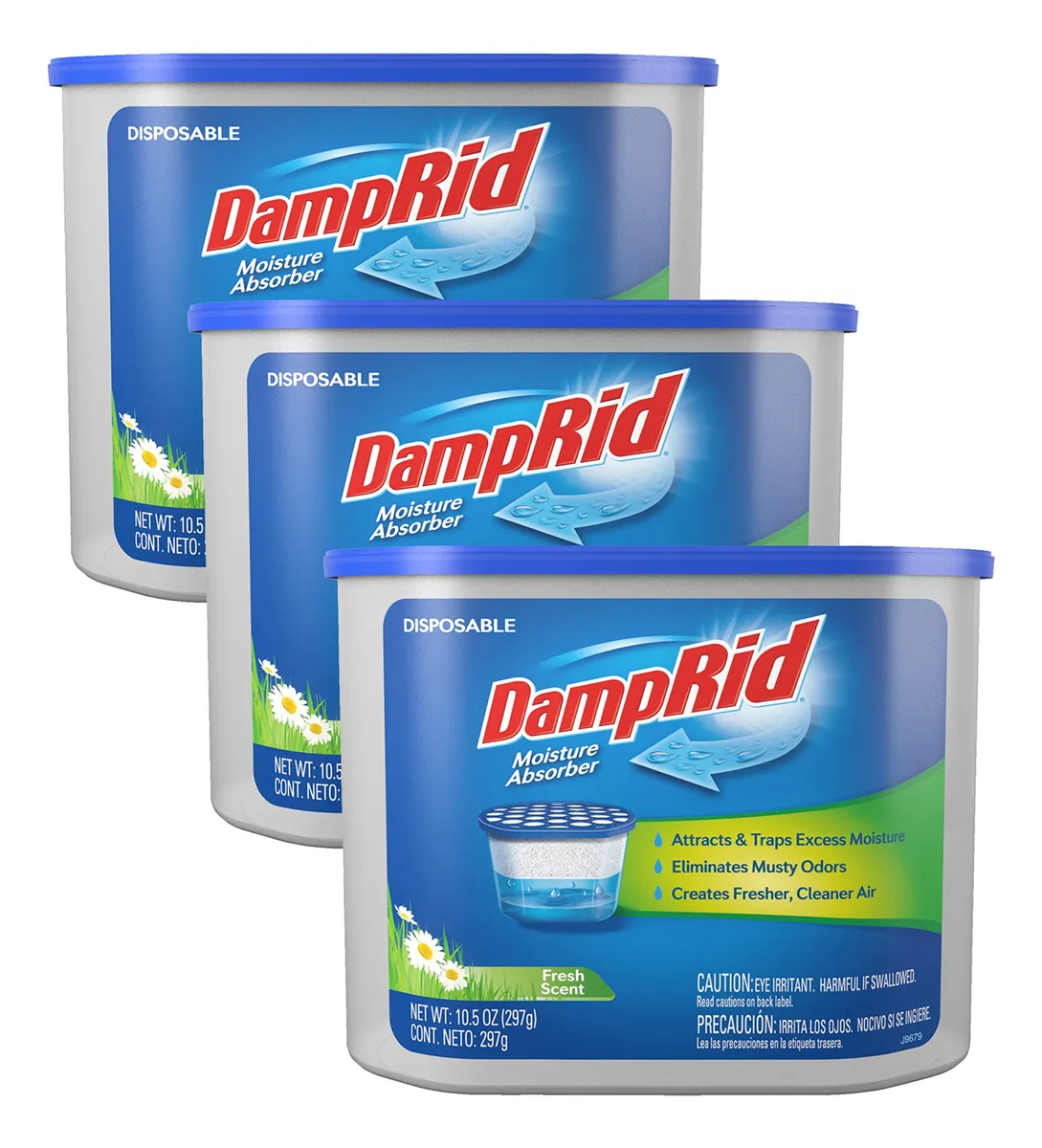Absorbente De Humedad Desechable Paquete 3 Unidades Aroma Fresco | Control Efectivo Humedad Estancada | Solución Hogar Espacios Pequeños | Elimina Olores Moho | Fácil Uso