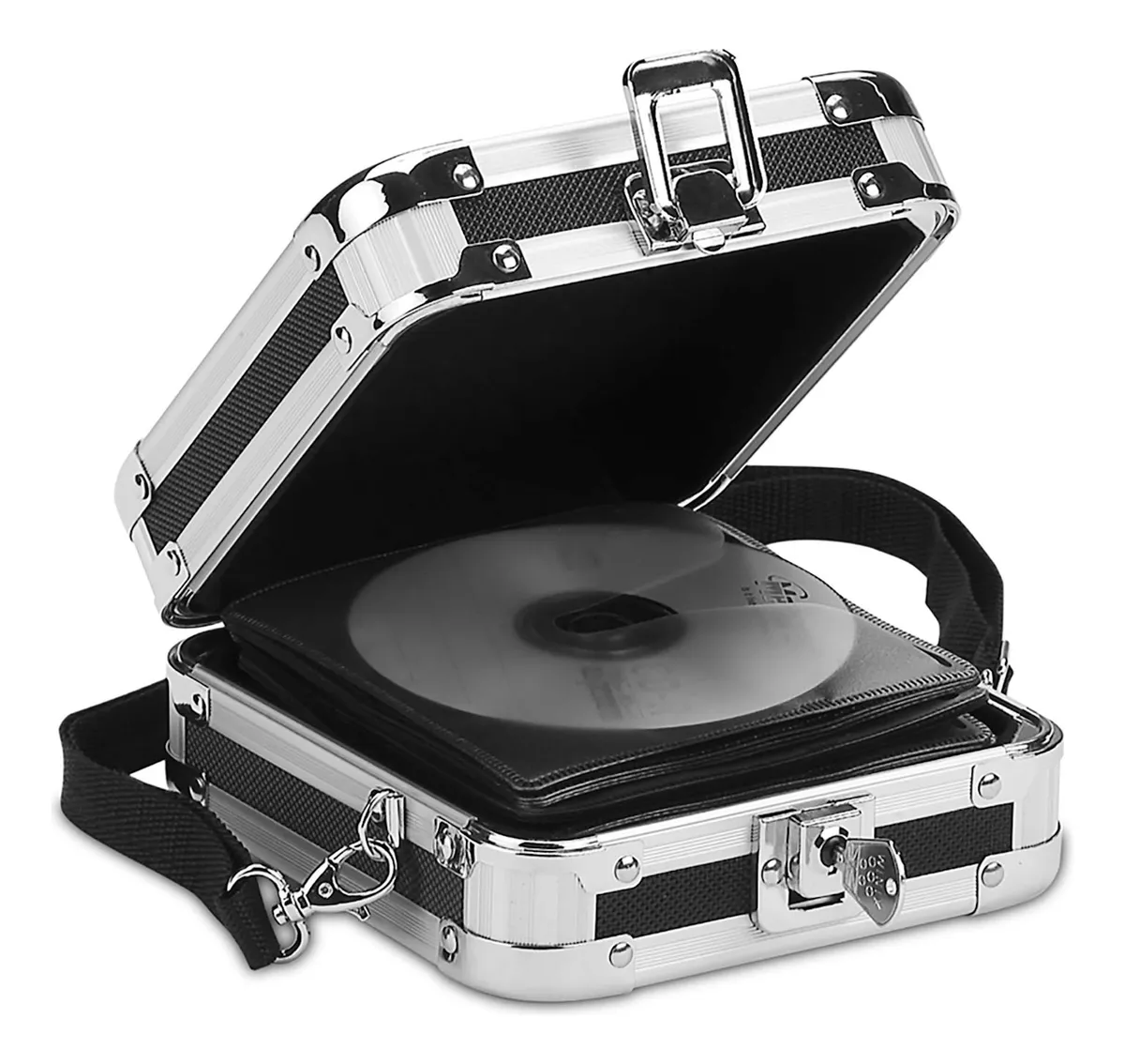 Bolsillo para CDs con Candado: Almacenamiento Seguro y Organizado para 24 CDs | Diseño Compacto | Color Negro Resistente