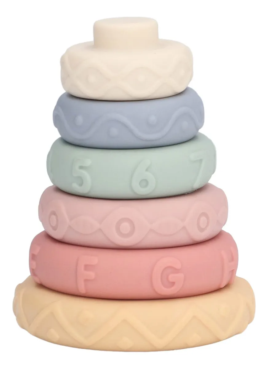 Anillos de Apilamiento Bloques de Construcción de Silicona Segura para Bebés y Niños Pequeños - Juego Educativo Divertido y Estimulante para el Desarrollo Motor y Cognitivo