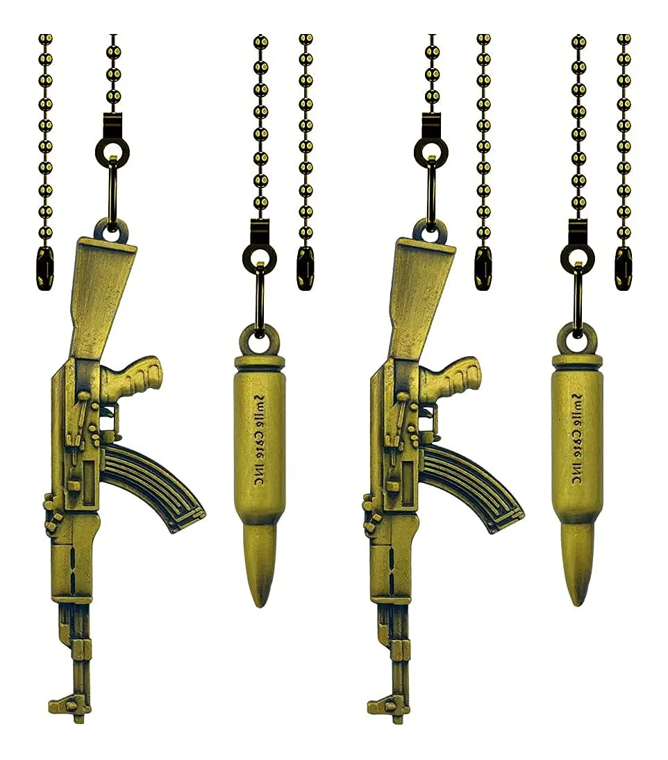 4 Cadenas de Bronce para Ventilador de Techo - Extensión Decorativa y Funcional | Repuesto Universal para Control de Velocidad y Luz