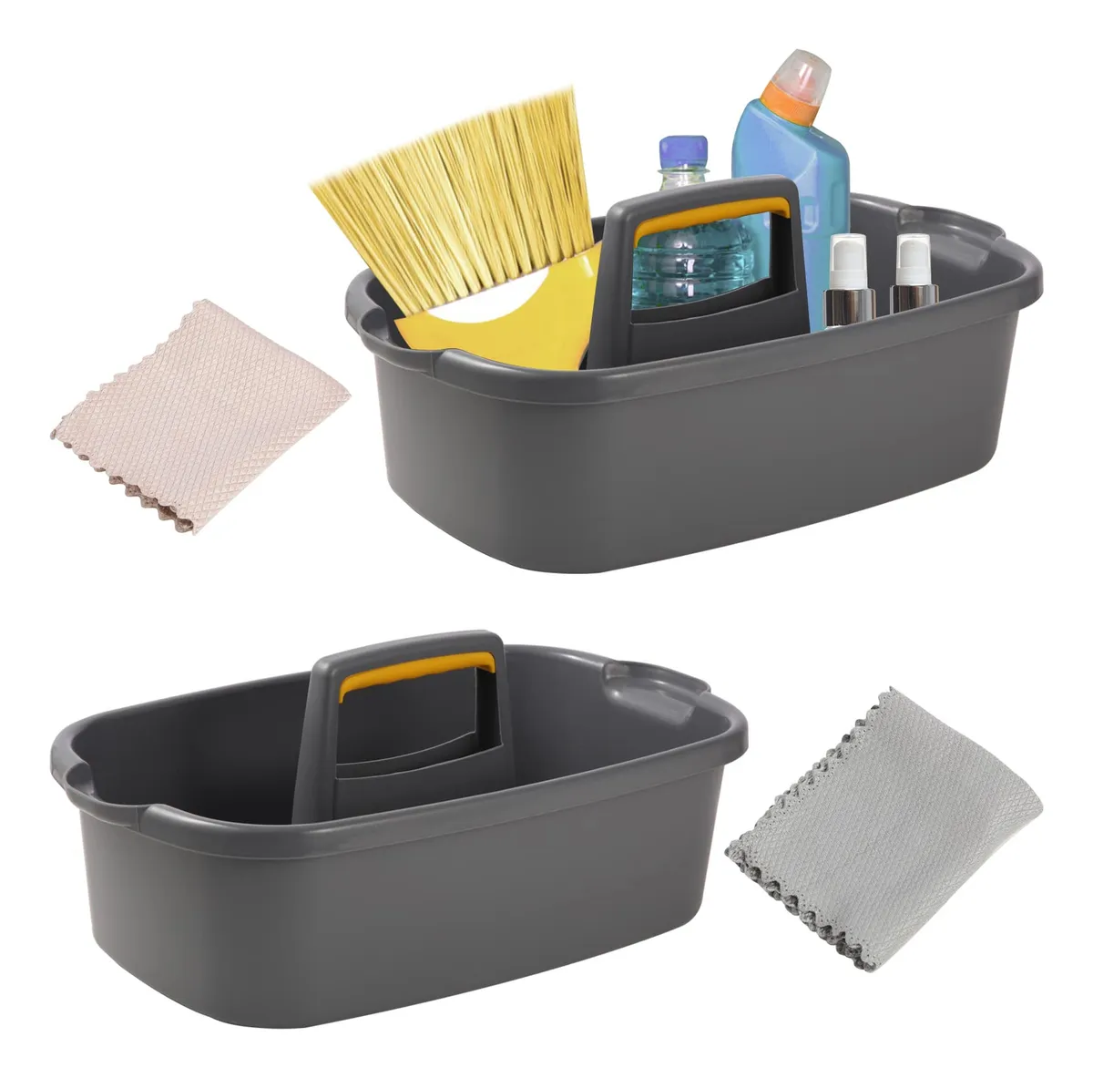 Organizador de Suministros de Limpieza con Asa, Paquete de 2 Unidades, Estilo Versátil para Almacenamiento de Hogar y Garaje