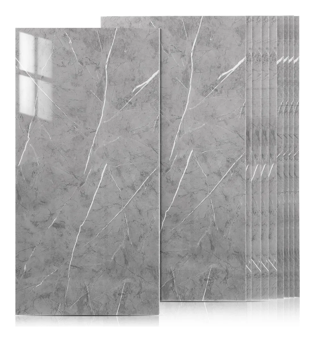 10 Adhesivos de Pared Autoadhesivos Impermeables Gris para Decoración Moderna | Fácil Instalación y Durabilidad