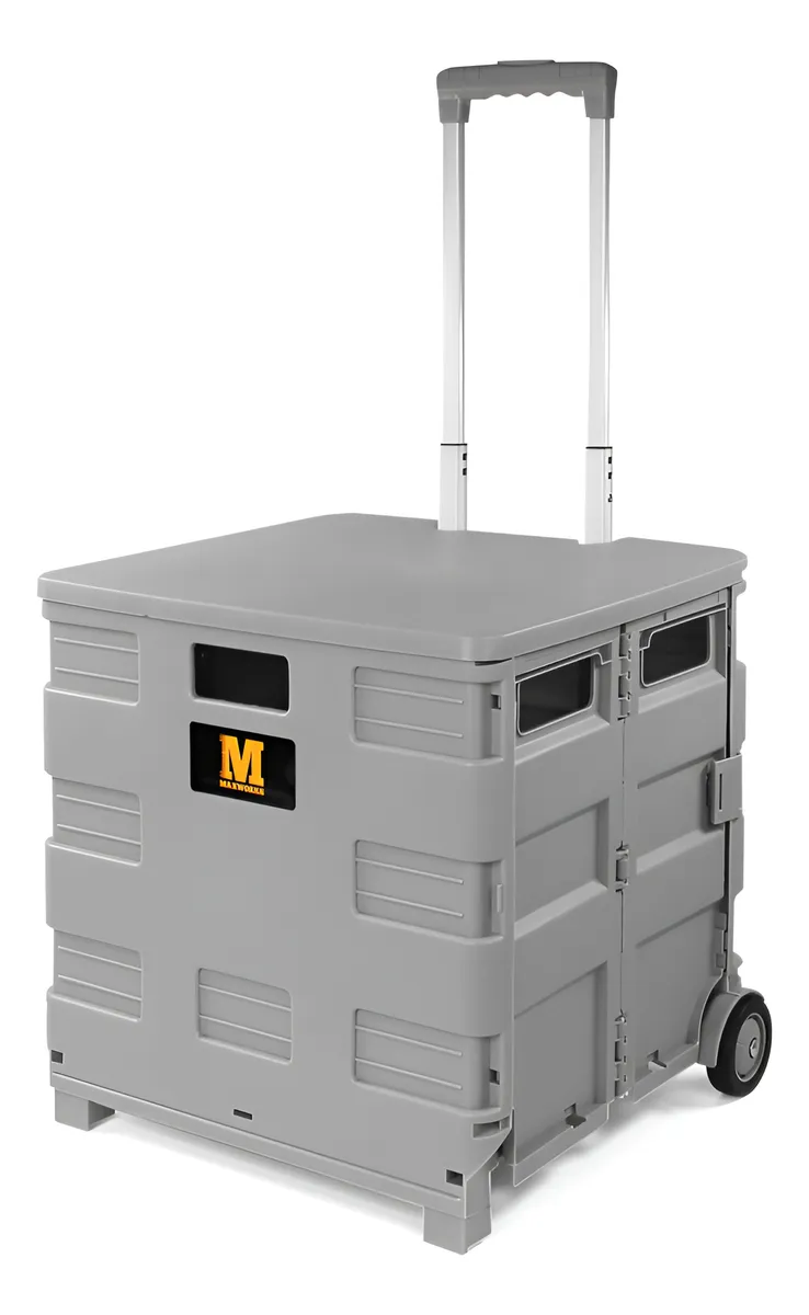 Carro Plegable Gris Multifuncional para Profesores con Amplio Almacenamiento: Ideal para Material Didáctico, Libros y Documentos - Organizador Portátil y Resistente para Docentes
