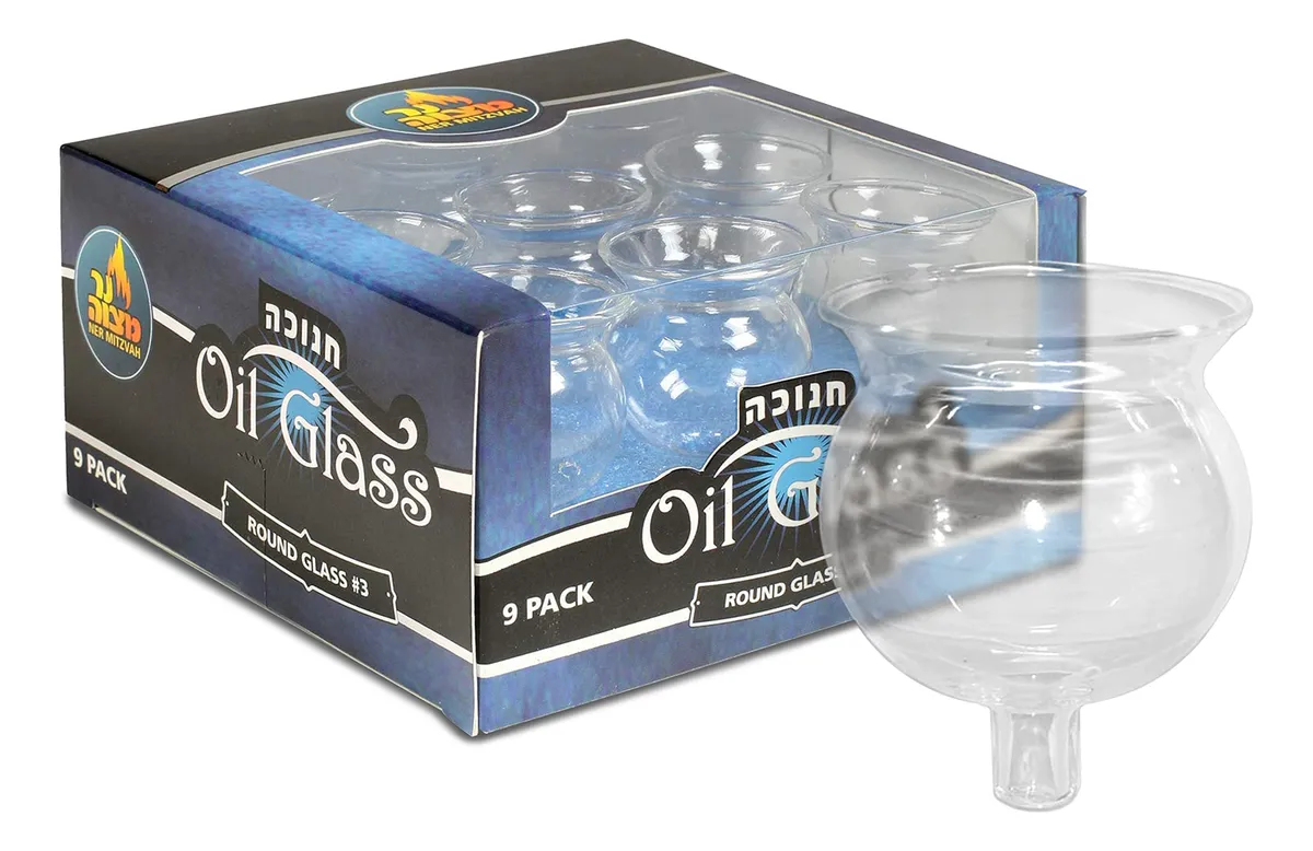 Elegantes Vasos de Aceite de Cristal para Menorá - Set de 9 Piezas para Ceremonias Religiosas y Decoración Festiva