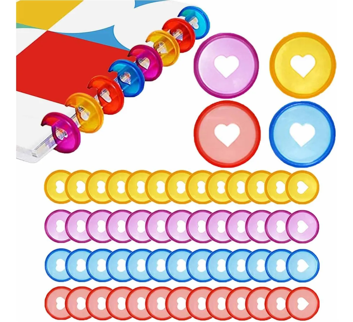 Discos de Encuadernación de Plástico para Libros - Pack 25 Colores Vibrantes - Diámetro Estándar para Proyectos DIY y Profesionales - Organiza y Personaliza tus Documentos