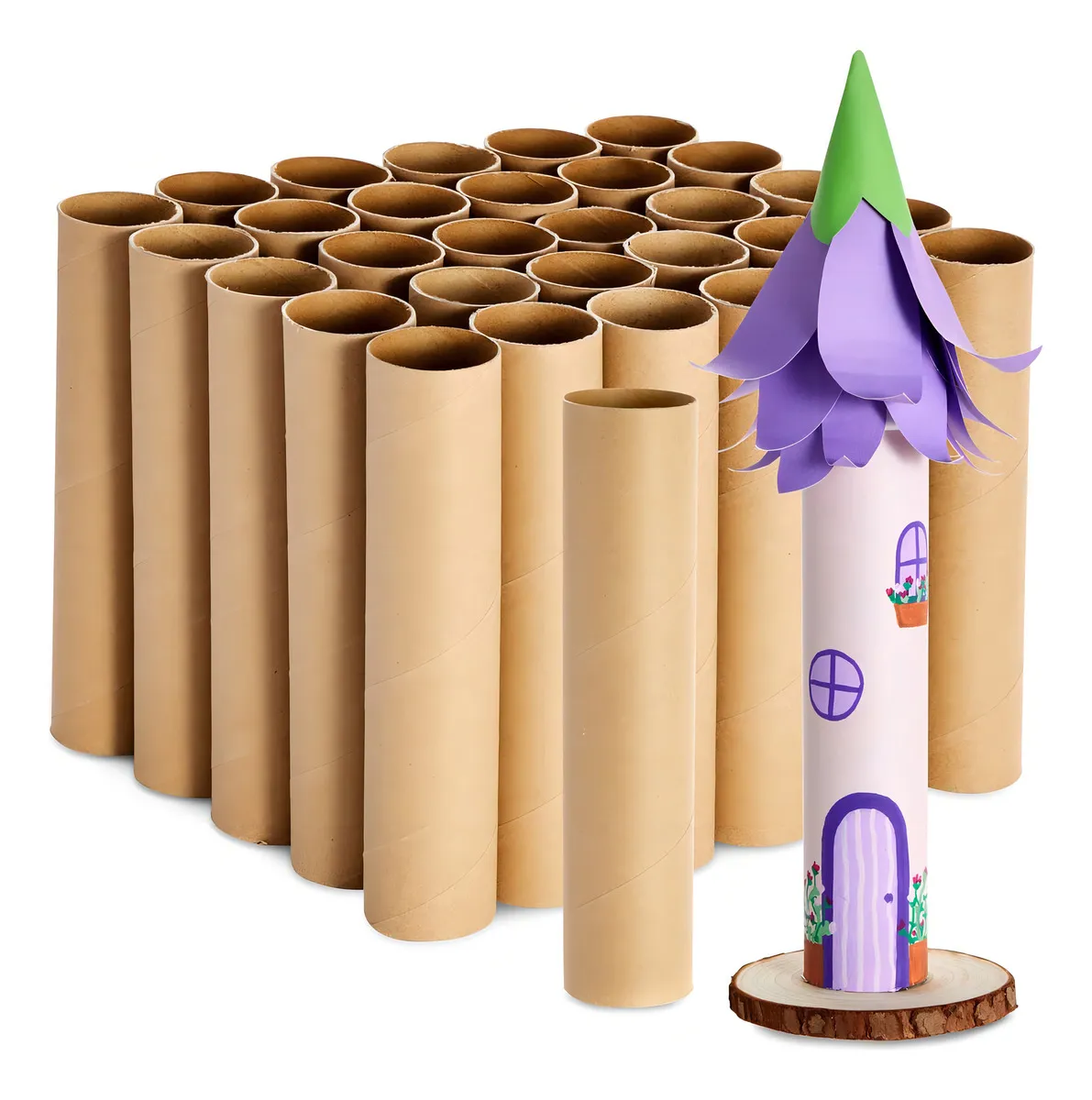 Bright Creations Tubos de Cartón para Manualidades | Paquete 30 Unidades | Ideales para Proyectos Creativos y Almacenamiento | Medidas 1.6 x 8 Pulgadas