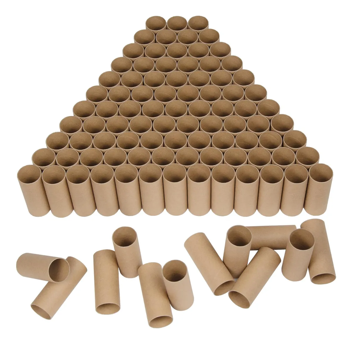 Paquete 100 Tubos Cartón Grueso para Manualidades y Proyectos DIY | Tubos de Rollo de Papel Resistente | Enrollados y Resistentes para Artesanía