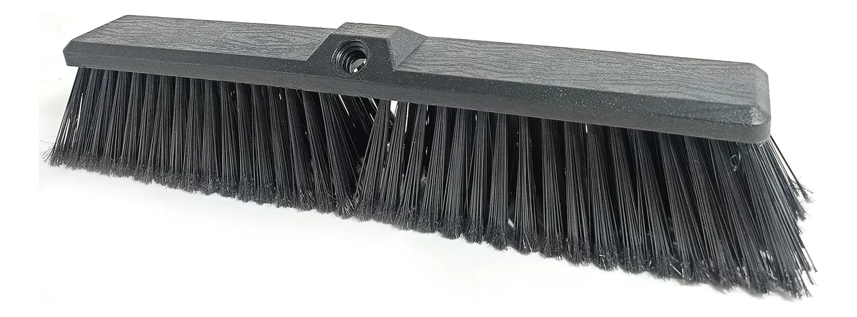 Cabezal de Escoba de Empuje para Exteriores con Cerdas Rígidas Negro: Limpieza Potente y Duradera para Superficies Duras