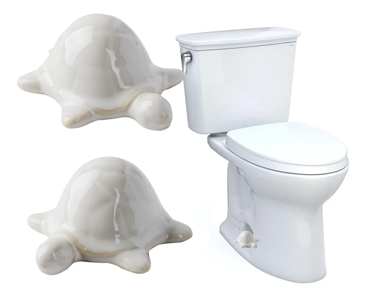 2 Piezas Tapones Decorativos Para Inodoro Diseño Tortuga Blanca | Accesorios Baño Originales | Adornos WC Divertidos | Estilo Único Hogar
