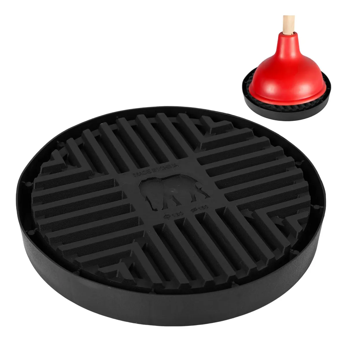 Bandeja Émbolo Redonda para Desatascador: Soporte Secado Universal Accesorios Baño y Fontanería con Diseño Práctico y Duradero