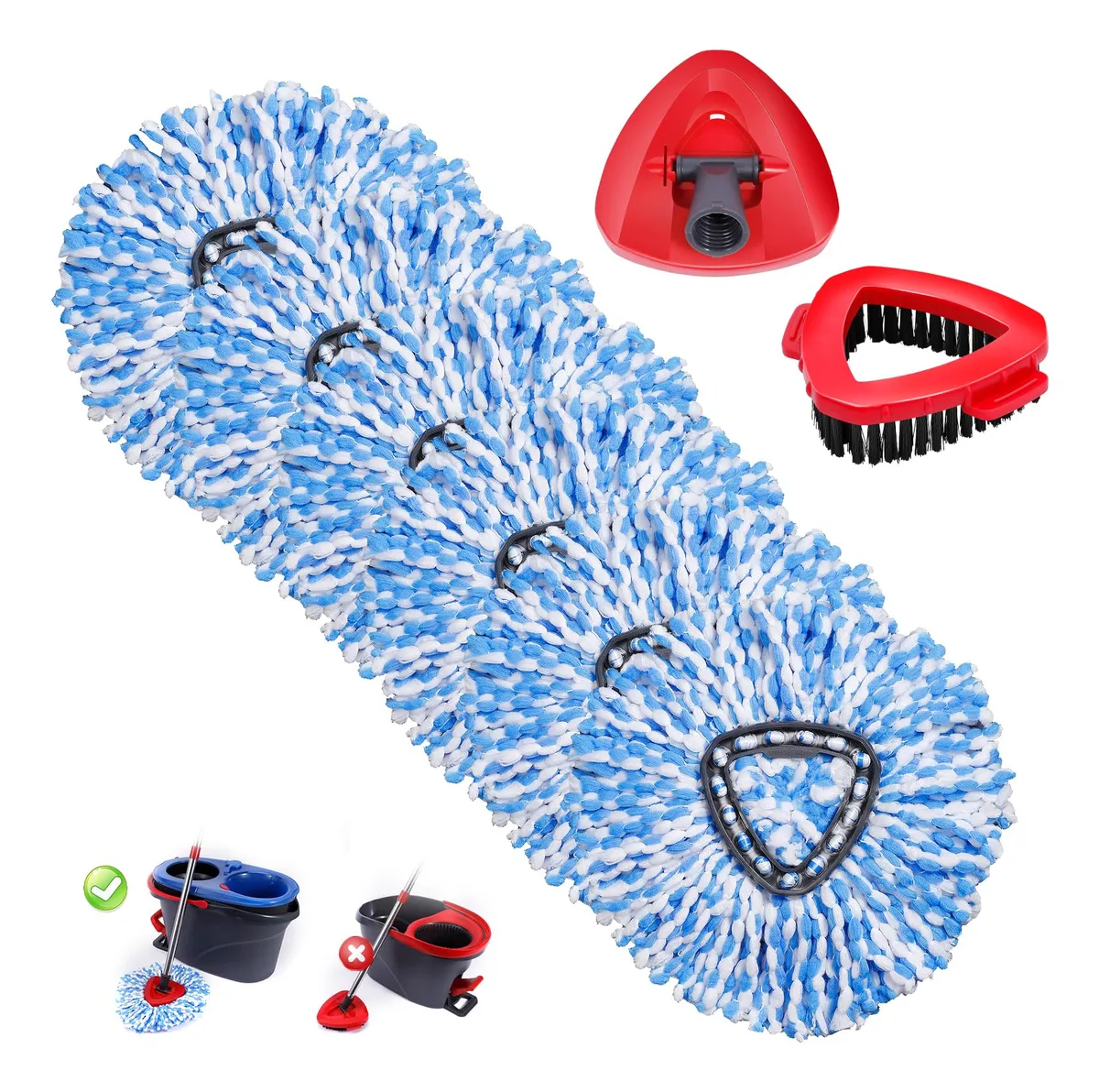 Cabezales de Repuesto para Fregona de Microfibra Lavables - Pack 6 Unidades - Absorción Superior y Durabilidad para Limpieza Profesional