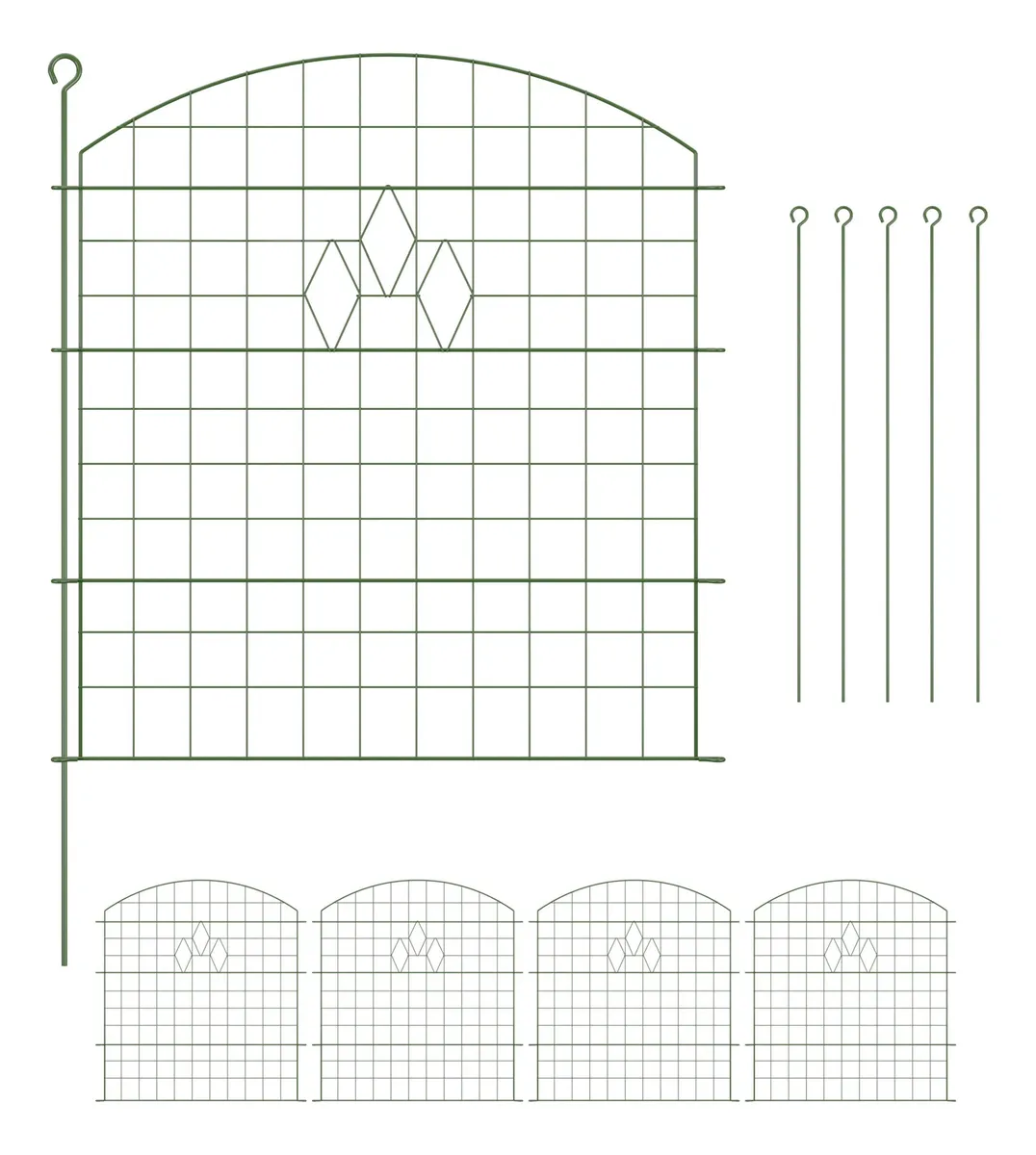 Valla Metálica Verde para Estanque, Jardín y Piscina | Protección Segura para Mascotas y Niños | Estructura Resistente y Decorativa