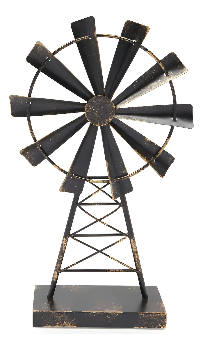 Molino De Viento De Metal Decoración Rústica Para Granja | Añade Encanto y Estilo Campestre a tu Jardín o Exterior
