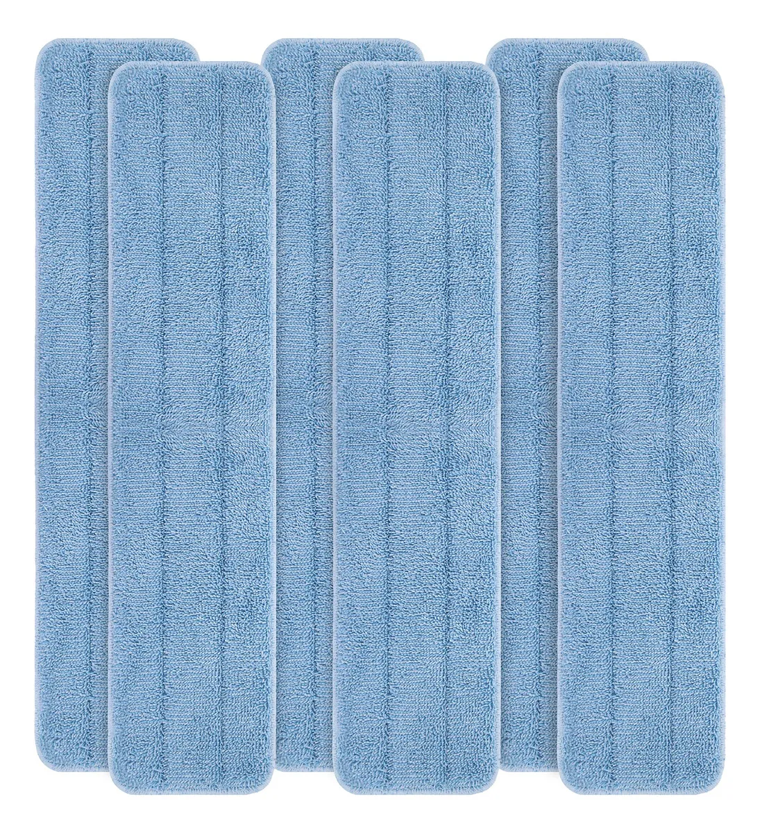 Almohadillas de Repuesto para Fregona de Microfibra Azul - Pack de 6 Unidades - Limpieza Profunda y Duradera para Todo Tipo de Suelos