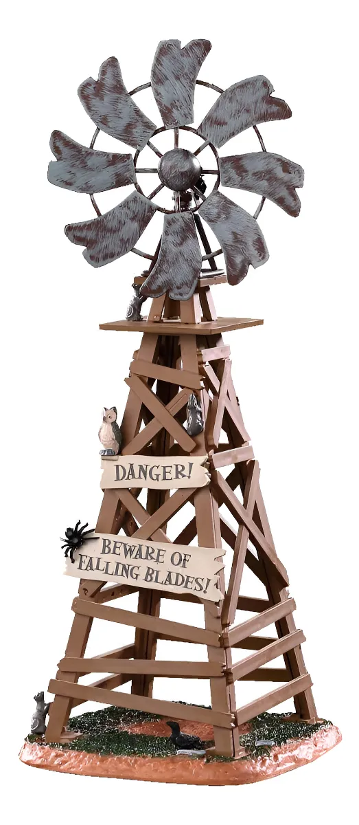 Molino de Viento Decorativo Lemax Spooky 03508 | Figura para Colección y Escenografía Navideña | Detalle Auténtico | Perfecto para Jardín y Exteriores